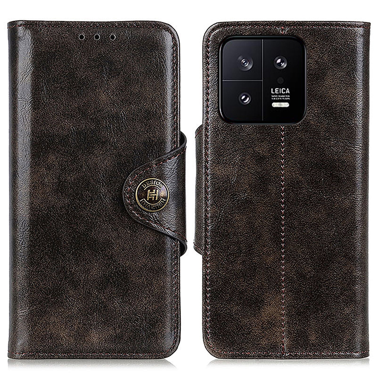 KHAZHEN Til Xiaomi 13 5G Magnetisk lås Stand Telefoncover Tekstureret PU læder Flip Wallet Stødsikker telefoncover KHAZHEN Til Xiaomi 13 5G Magnetisk lås Stand Telefoncover Tekstureret PU læder Flip Wallet Stødsikker telefoncover